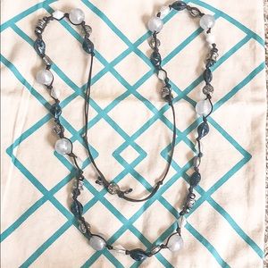 Navy blue and silver necklace